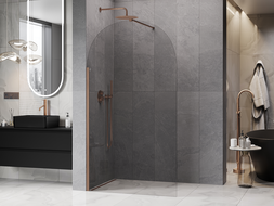Mexen Kioto-Q преграда за душ Walk-in 100 x 200 см, прозрачен 8 мм, матирана мед
