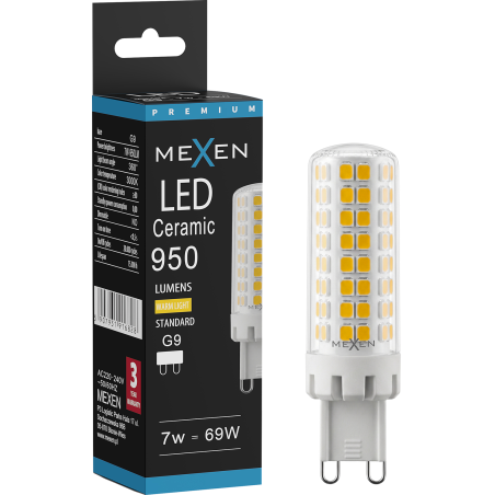 Mexen Aura LED крушка G9, 7W, Топла - 3000K, 950 lm - L121-G9-0730-01