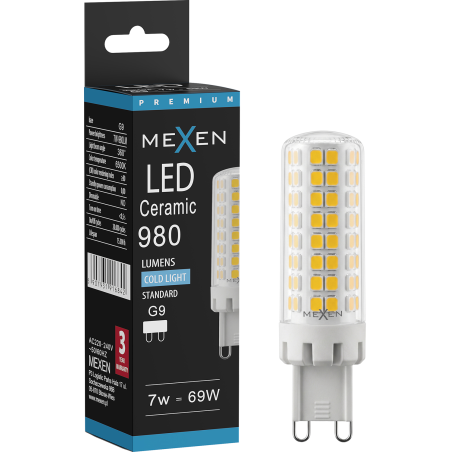 Mexen Aura LED крушка G9, 7W, Студена - 6500K, 980 lm - L121-G9-0765-01