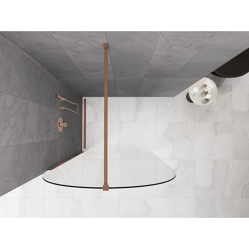 Mexen Kioto-Q стена за душ Walk-in 120 x 200 см, прозрачно 8 мм, четкана мед