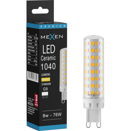 Mexen Aura LED крушка G9, 8W, Топла - 3000K, 1040 lm - L121-G9-0830-01