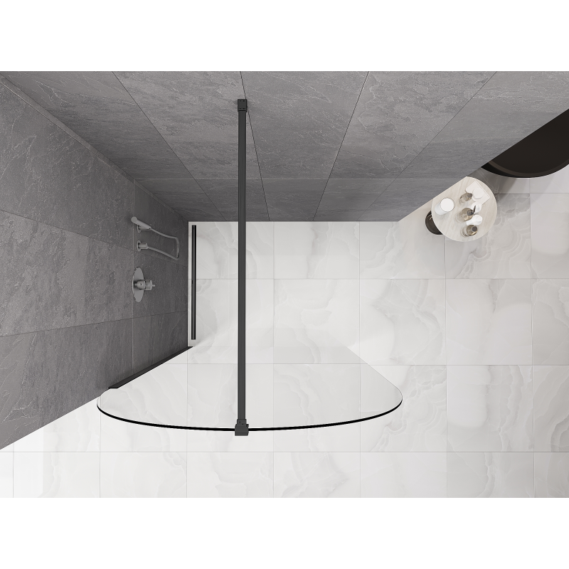 Mexen Kioto-Q душ стена Walk-in 100 x 200 cm, прозрачен 8 mm, четков пистолет сив