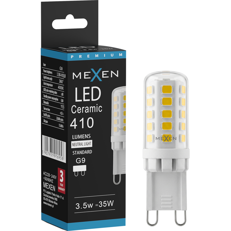 Mexen Aura Димируема LED крушка G9, 3,5W, Неутрална - 4000K, 410 lm - L122-G9-0340-01