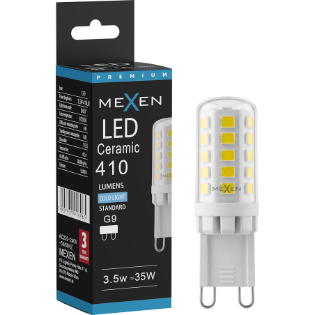 Mexen Aura Димируема LED крушка G9, 3,5W, Студена - 6500K, 410 lm - L122-G9-0365-01