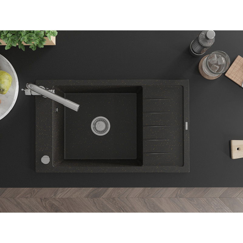 Mexen Elias гранитна мивка с 1 камера с отцедник и кухненски смесител Duero,