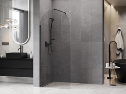Mexen Kioto-Q преграда за душ Walk-in 80 x 200 см, прозрачна 8 мм, черна - 800-080-101-70-00-Q