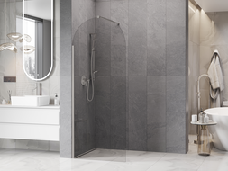 Mexen Kioto-Q Душпреграда Walk-in 90 x 200 см, прозрачна 8 мм, матиран никел