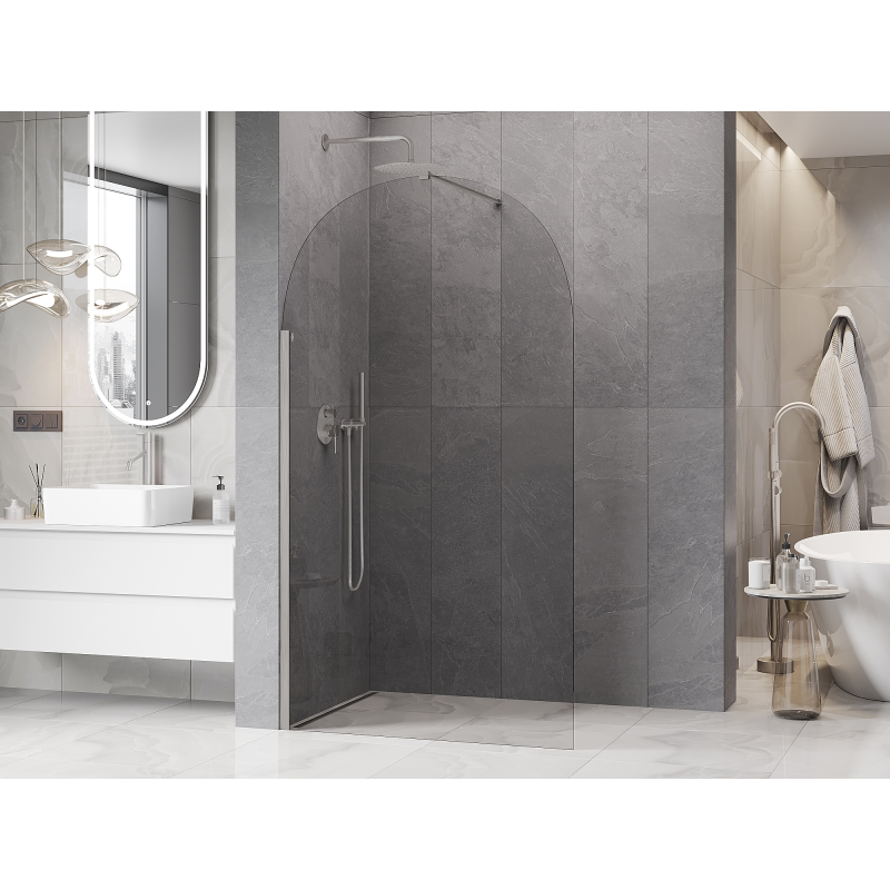 Mexen Kioto-Q стенна преграда за душ Walk-in 120 x 200 см, прозрачна 8 мм, четков
