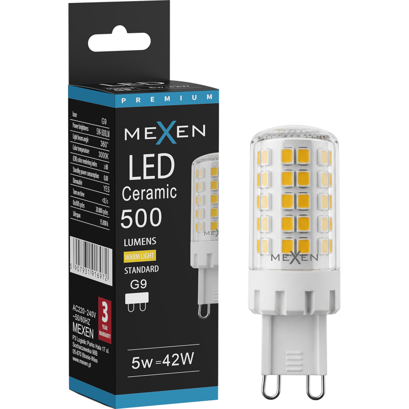 Mexen Aura Димируемa LED крушка G9, 5W, Топла - 3000K, 500 lm - L122-G9-0530-01