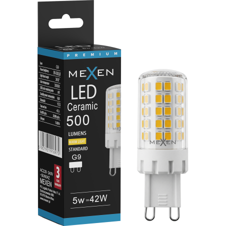 Mexen Aura Димируемa LED крушка G9, 5W, Топла - 3000K, 500 lm - L122-G9-0530-01