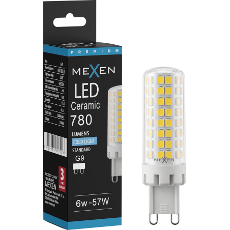 Mexen Aura Димируема LED крушка G9, 6W, Студена - 6500K, 780 lm - L122-G9-0665-01