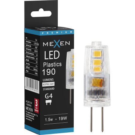 Mexen Oris LED крушка G4, 1,5W, Неутрална - 4000K, 190 lm - L115-G4-0140-01