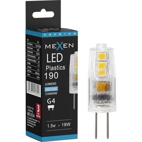 Mexen Oris LED крушка G4, 1,5W, Студено - 6500K, 190 lm - L115-G4-0165-01