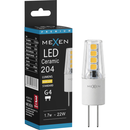 Mexen Oris LED крушка G4, 1,7W, Топла - 3000K, 204 lm - L115-G4-0130-02