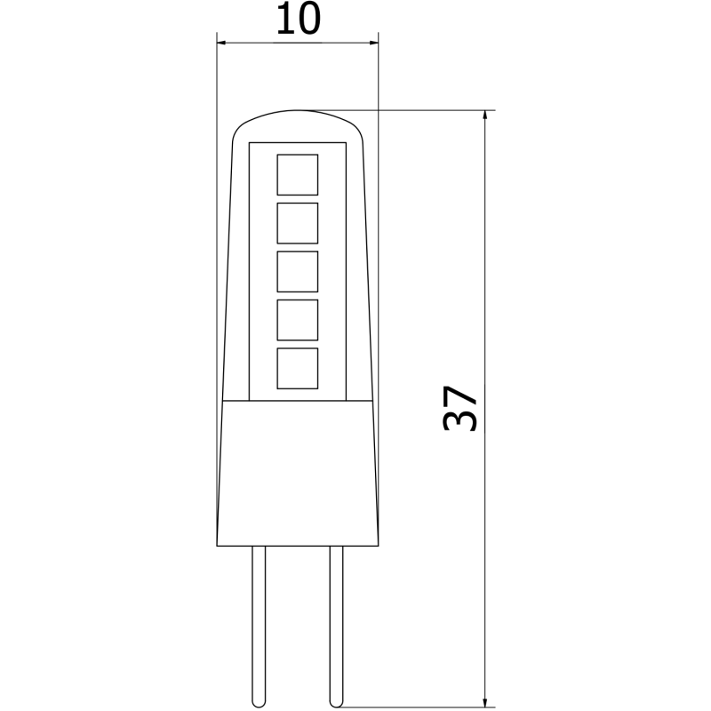 Mexen Oris LED крушка G4, 1,7W, Студена - 6500K, 210 lm - L115-G4-0165-02