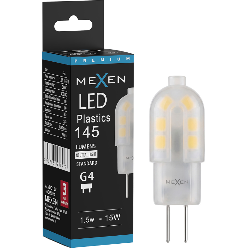Mexen Oris LED крушка G4, 1,5W, Неутрална - 4000K, 145 lm - L115-G4-0140-03