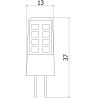 Mexen Oris LED крушка G4, 2,5W, Студена - 6500K, 320 lm - L115-G4-0265-01