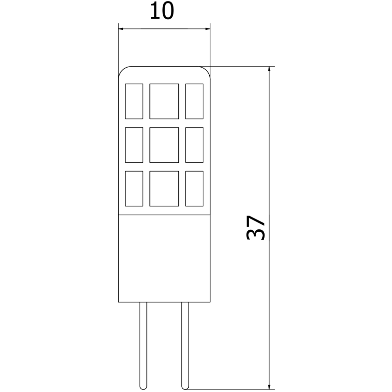 Mexen Oris LED крушка G4, 2W, Студена - 6500K, 260 lm - L115-G4-0265-02