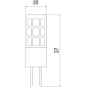 Mexen Oris LED крушка G4, 2W, Студена - 6500K, 260 lm - L115-G4-0265-02