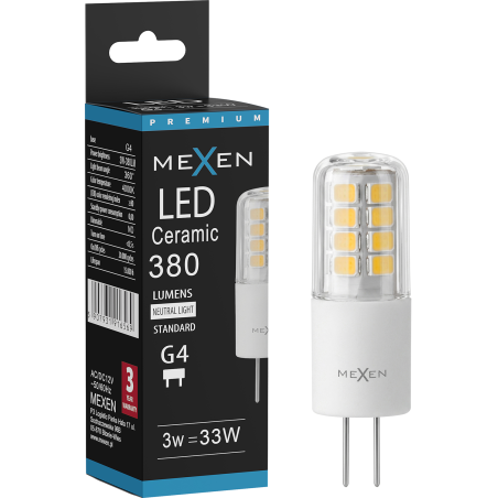 Mexen Oris LED крушка G4, 3W, Неутрална - 4000K, 380 lm - L115-G4-0340-01