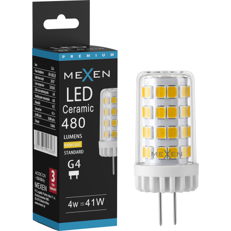 Mexen Oris LED крушка G4, 4W, Топла - 3000K, 480 lm - L115-G4-0430-01