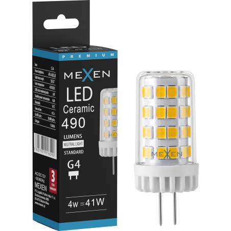 Mexen Oris LED крушка G4, 4W, Неутрална - 4000K, 490 lm - L115-G4-0440-01