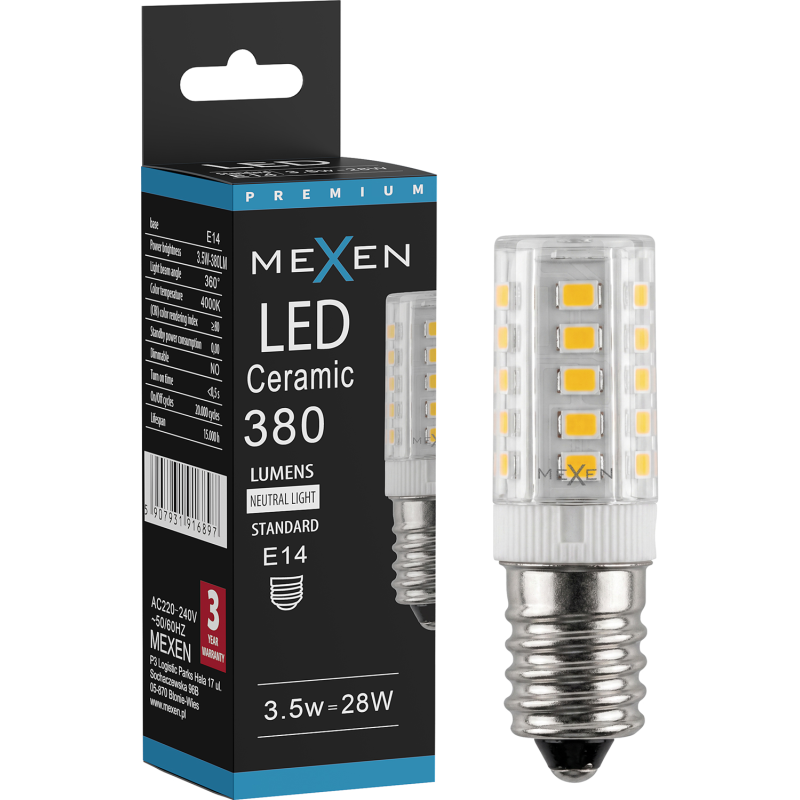 Mexen Aura LED крушка E14, 3,5W, Неутрална - 4000K, 380 lm - L121-E14-0340-01