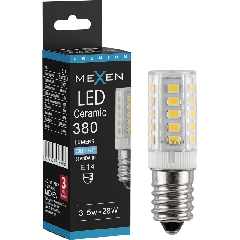 Mexen Aura LED крушка E14, 3,5W, студена - 6500K, 380 lm - L121-E14-0365-01