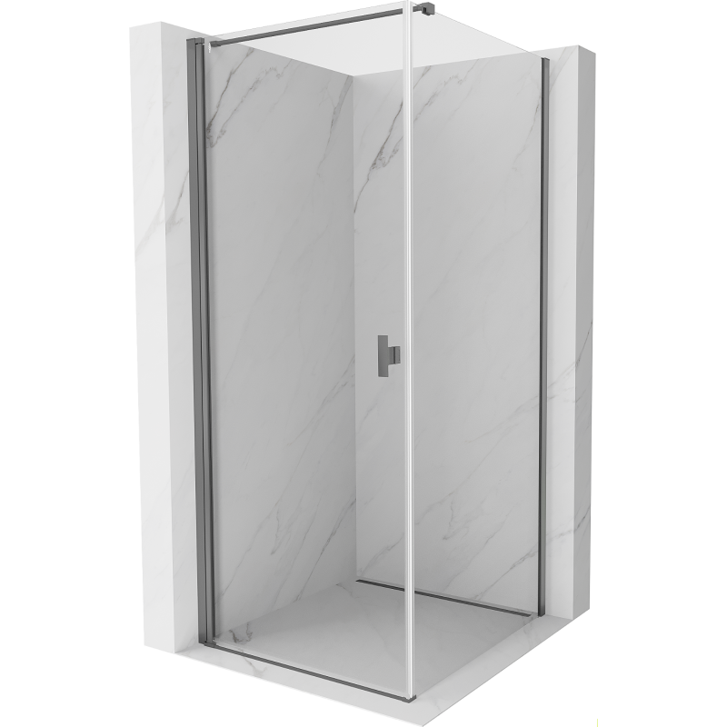 Mexen Mist-B падащ душ кабина 80 x 80 см, прозрачна, gun metal - 8A2T-080-080-95-00