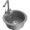 Mexen Diego гранитна мивка с 1 отделение с кухненски смесител Duero, сива