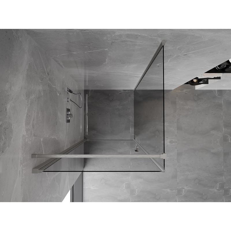 Mexen Mist-B Душ кабина с отварящи се врати 100 x 100 см, прозрачна, матов никел