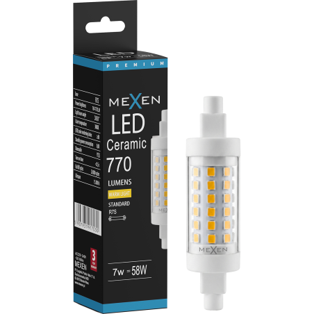 Mexen Vega Димируема LED крушка R7S, 7W, Топла - 3000K, 770 lm - L125-R7S-0730-01