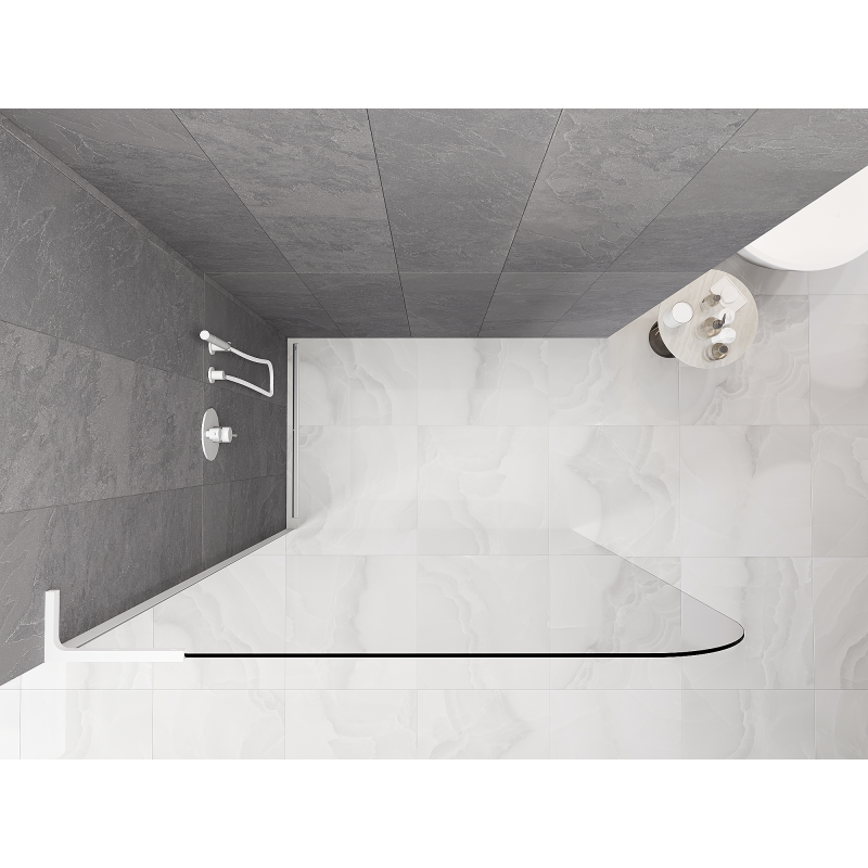Mexen Kioto-P L Душ кабина Walk-in 90 x 200 см, прозрачно 8 мм, бяла - 800-090-103-20-00-P