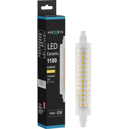 Mexen Vega LED крушка с регулиране на яркостта R7S, 10W, Топла - 3000K, 1100 lm