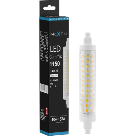 Mexen Vega Димируема LED крушка R7S, 10W, Неутрална - 4000K, 1150 lm - L125-R7S-1040-02