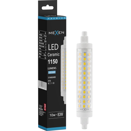 Mexen Vega Димируема LED крушка R7S, 10W, Студена - 6500K, 1150 lm - L125-R7S-1065-02