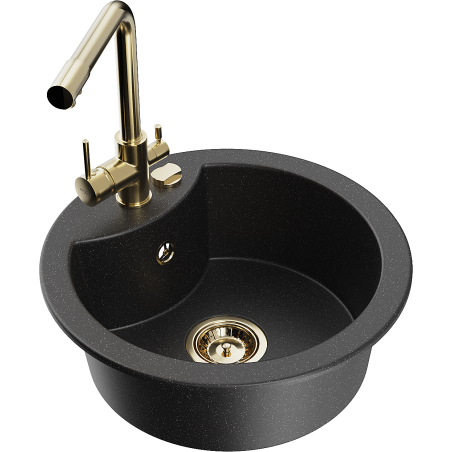 Mexen Diego гранитна мивка с 1 отделение с кухненски смесител Duero,