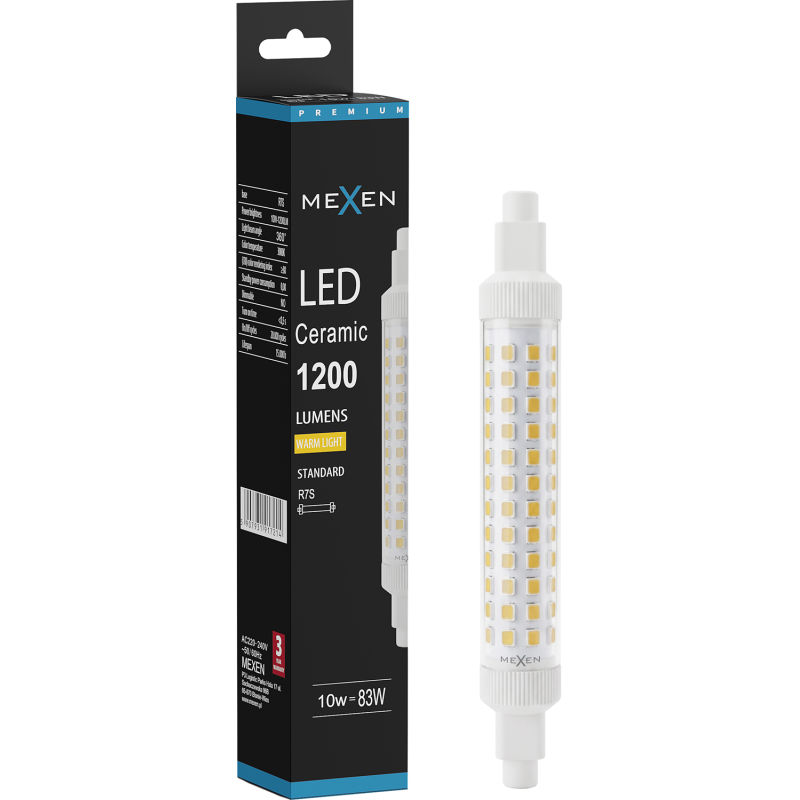 Mexen Vega LED крушка R7S, 10W, Топла - 3000K, 1200 lm - L126-R7S-1030-02