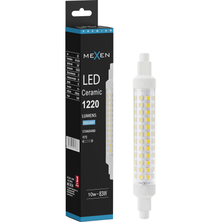 Mexen Vega LED крушка R7S, 10W, Студена - 6500K, 1220 lm - L126-R7S-1065-02