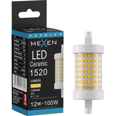 Mexen Vega LED крушка R7S, 12W, Топла - 3000K, 1520 lm - L126-R7S-1230-01