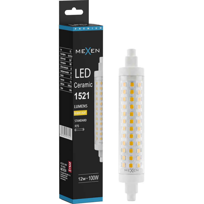 Mexen Vega LED крушка R7S, 12W, Топла - 3000K, 1521 lm - L126-R7S-1230-02