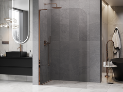 Mexen Kioto-P L стена за душ Walk-in 80 x 200 см, прозрачна 8 мм, розово злато