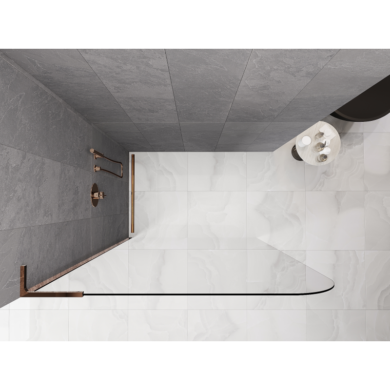 Mexen Kioto-P L Душ параван Walk-in 110 x 200 см, прозрачен 8 мм, розово злато