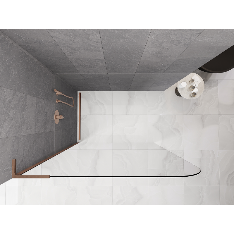 Mexen Kioto-P L Душ преграда Walk-in 110 x 200 см, прозрачен 8 мм, четкост мед