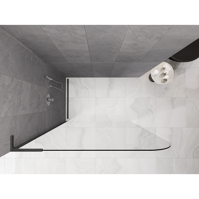 Mexen Kioto-P L душ панел Walk-in 100 x 200 cm, прозрачен 8 mm, четка пушка сив