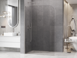 Mexen Kioto-P L душ панел Walk-in 90 x 200 см, прозрачен 8 мм, матиран никел