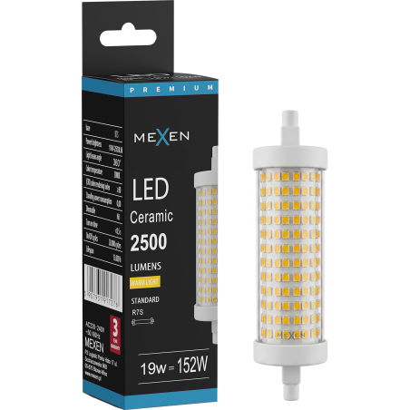 Mexen Vega LED крушка R7S, 19W, Топла - 3000K, 2500 lm - L126-R7S-1930-02