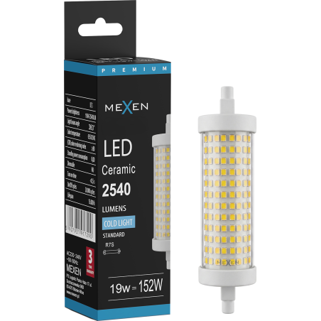 Mexen Vega LED крушка R7S, 19W, Студена - 6500K, 2540 lm - L126-R7S-1965-02