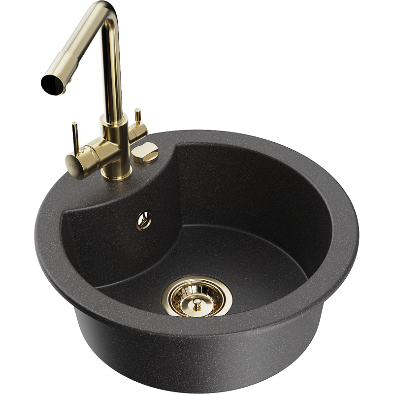 Mexen Diego гранитна кухненска мивка с една камера с кухненски смесител