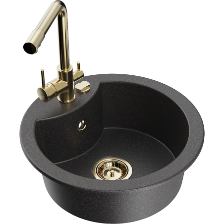 Mexen Diego гранитна кухненска мивка с една камера с кухненски смесител